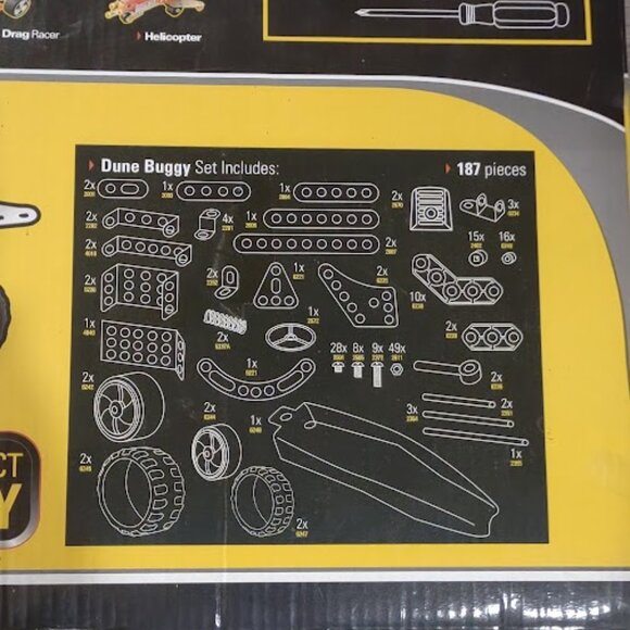 STANLEY DUNE BUGGY MODEL CONSTRUCT & PLAY 187 PIECES NEW OPEN BOX BOX BOX DAMAGE - Picture 3 of 13
